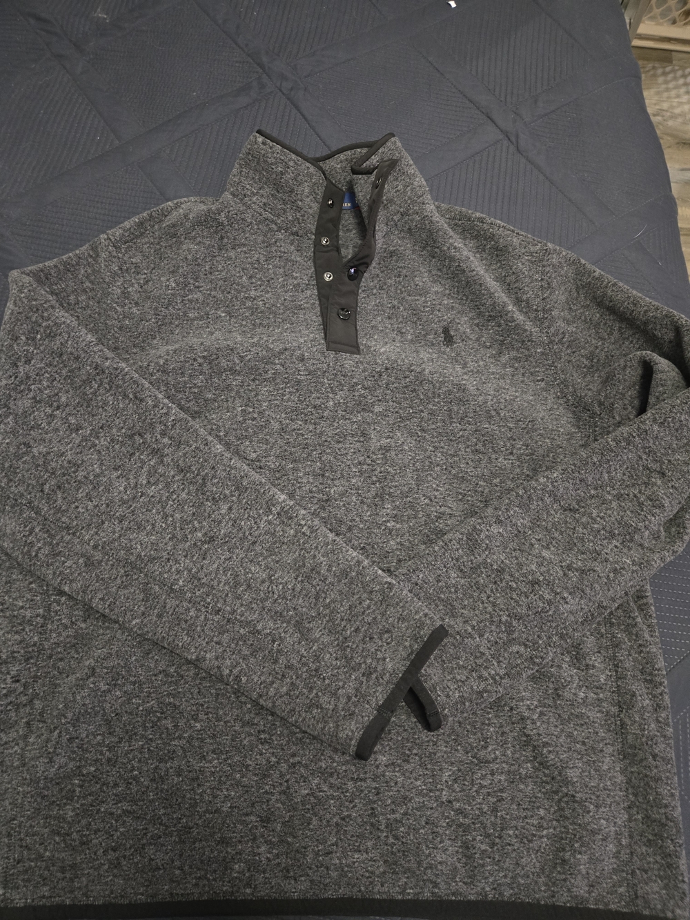 Polo Ralph Laren Men's Charcoal Gray Quarter-Snap Sweater Xl